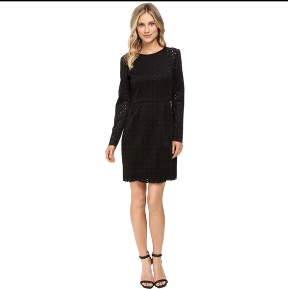 Trina Turk Dresses & Skirts - Trina Turk Abilene Perforated Geo Scuba Long Sleeve Cocktail Holiday Dress Size4